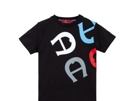 Aigner Kids Boy s Black T-shirt For Cheap