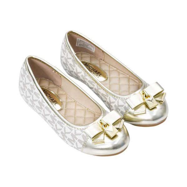 Michael Kors Kids  Girls Kenya Lock Logo Monogram Ballerinas For Cheap