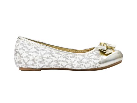 Michael Kors Kids  Girls Kenya Lock Logo Monogram Ballerinas For Cheap