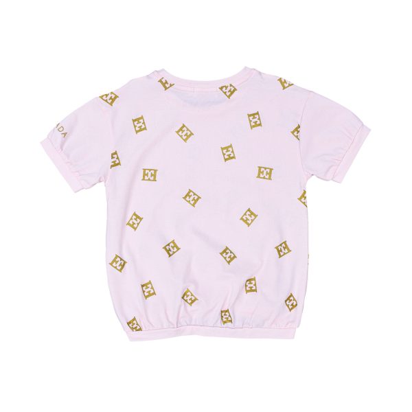 Escada Kids Girls  Playful Logo Pink T-Shirt on Sale