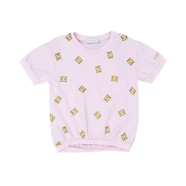 Escada Kids Girls  Playful Logo Pink T-Shirt on Sale