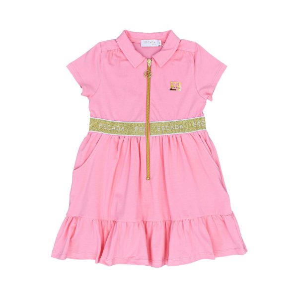 Escada Girls  Pink Zip-Front Polo Dress For Cheap