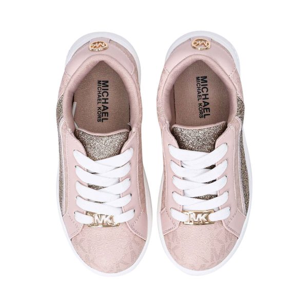 Michael Kors Kids JEM SLADE Monogram Lace Up Sneakers Fashion