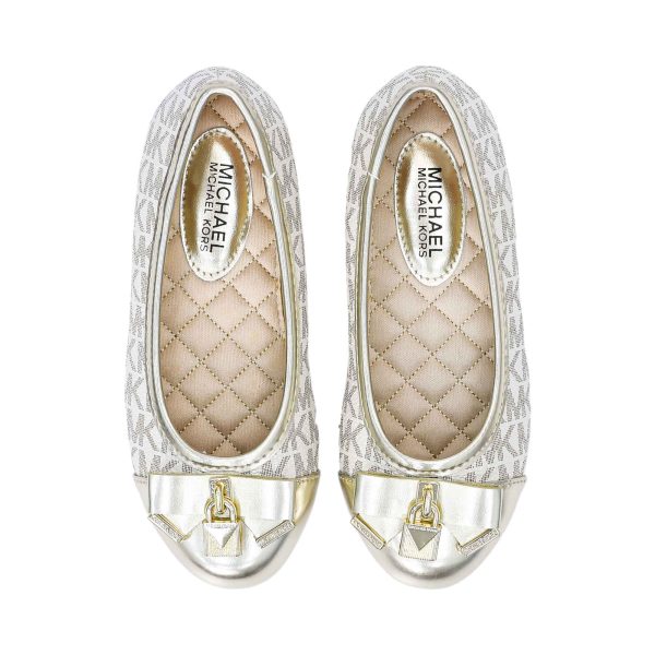 Michael Kors Kids  Girls Kenya Lock Logo Monogram Ballerinas For Cheap