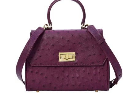 Kyra Lauren Ostrich Handbags Burgundy Online Sale