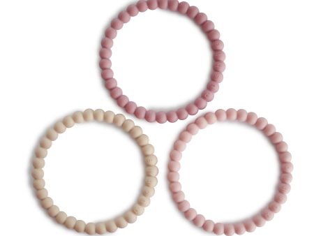 Mushie Bracelet Teether Linen  Peony Pale Online now