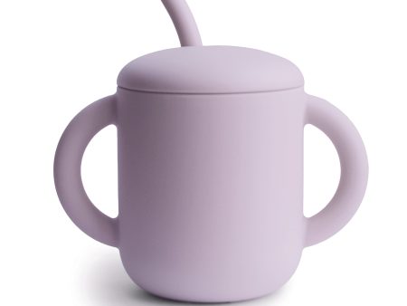 Mushie Kids Silicone Training Cup with Straw - Soft Lilac | Transitional Feeding Essential Online Hot Sale