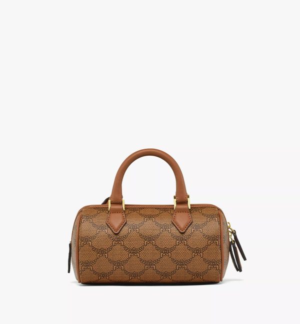 MCM Ella Boston Ladies Bag in Lauretos Cognac Discount