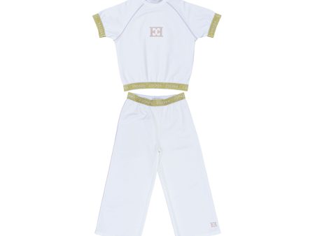 Escada Kids Girls  Cozy and Stylish White Jogging Suit Cheap