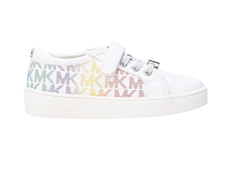 Michael Kors Kids JEM Monogram Velcro Closure Sneakers Online Sale