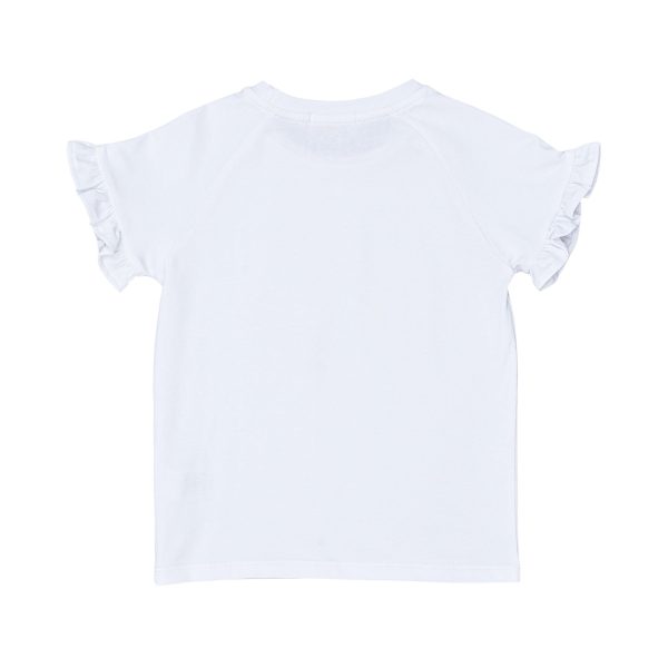 Escada Kids Girls  White T-Shirt with Colorful Logo Print Cheap