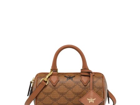 MCM Ella Boston Ladies Bag in Lauretos Cognac Discount