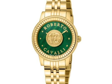 Roberto Cavalli by Franck Muller Ladies Green MOP Dial Gold-Tone Watch Fashion