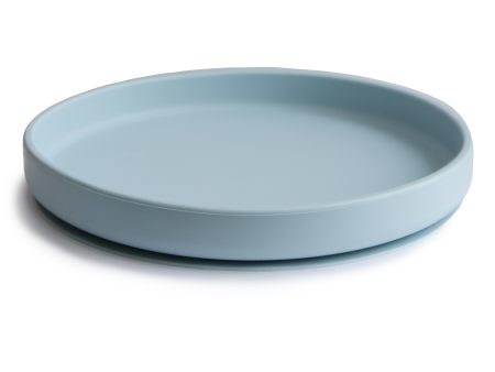 Mushie Classic Silicone Suction Plate Powder Blue Hot on Sale