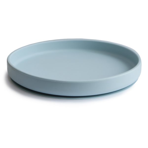 Mushie Classic Silicone Suction Plate Powder Blue Hot on Sale