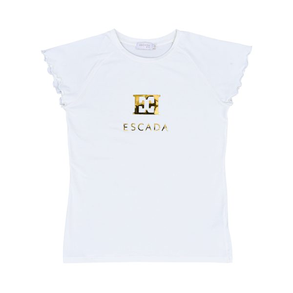 Escada Kids  Girls  T-Shirt With Golden Escada Logo & brand Name Discount