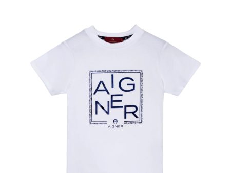 Aigner Kids Boy s White T-Shirt For Cheap