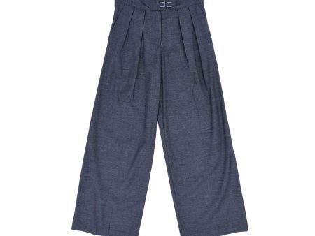 Elisabetta Franchi Kids La Mia Bambina Grey Palazzo Trousers Discount