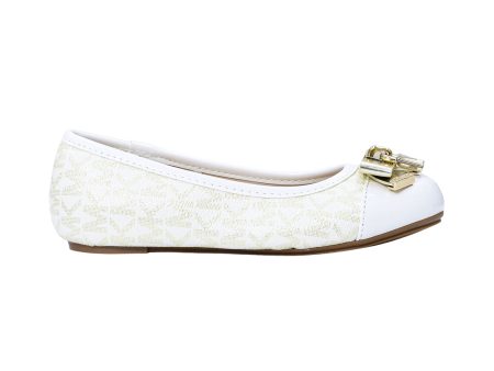 Michael Kors Kids Girls Kenya Lock Metal Accent Ballerinas Online now