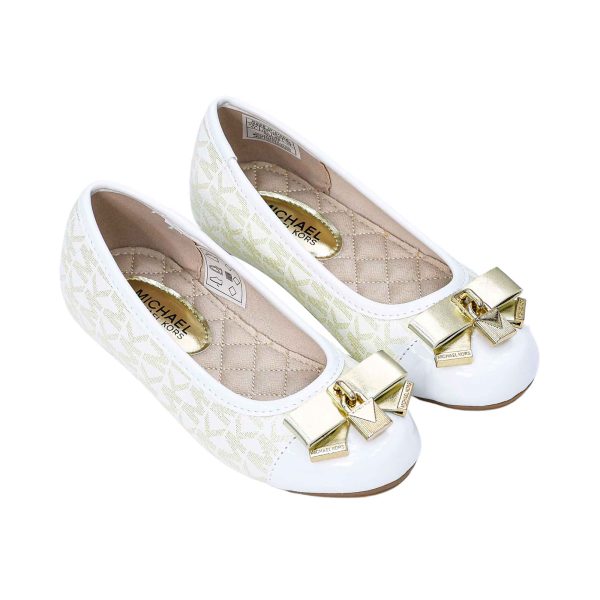 Michael Kors Kids Girls Kenya Lock Metal Accent Ballerinas Online now