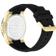 Police Salkantay Gents Black Dial Gold-Tone Stainless Steel Watch with Rubber Strap Hot on Sale