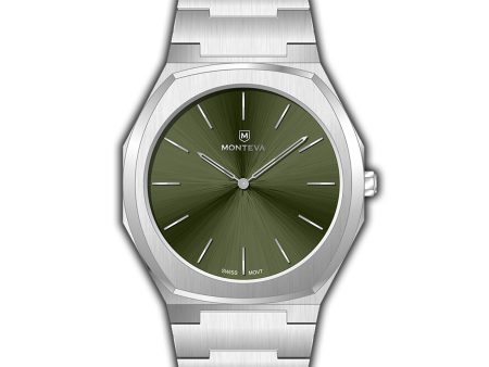 Monteva Slim SKA Gents  Watch with Green Dial For Discount