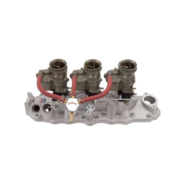 Edelbrock Fuel Block Kit Triple Feed 1286 Mini Block Online Sale