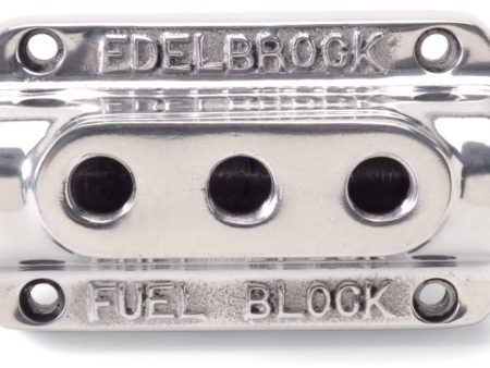 Edelbrock Fuel Block Triple Polished Online Sale